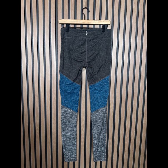 Free People Leggings Small Gray Pull On Intuition Pants Heather Colorblock - Picture 2 of 10